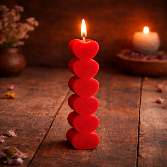 love symbol candles