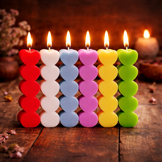 love symbol candles
