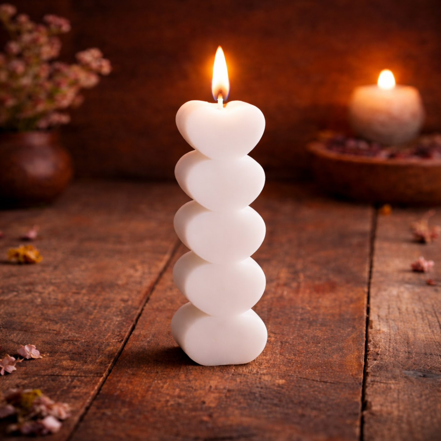 love symbol candles