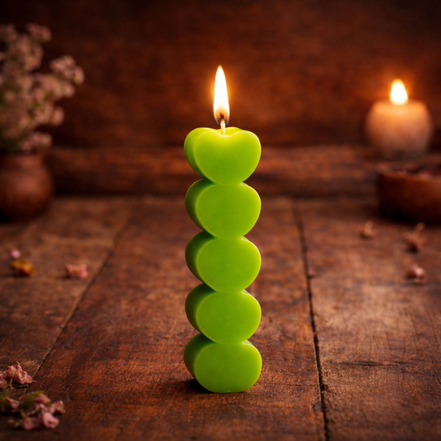 love symbol candles