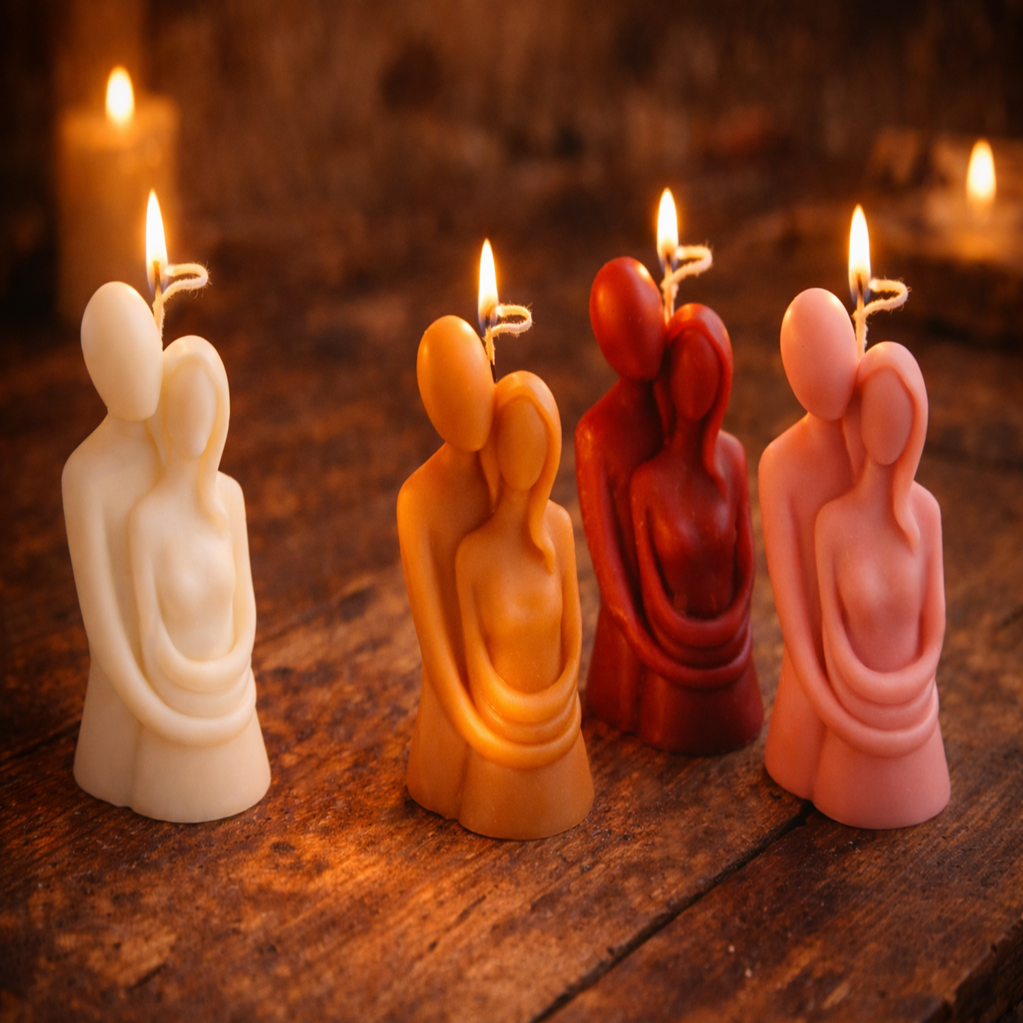 Embrace Love Couple Sculpted Candle
