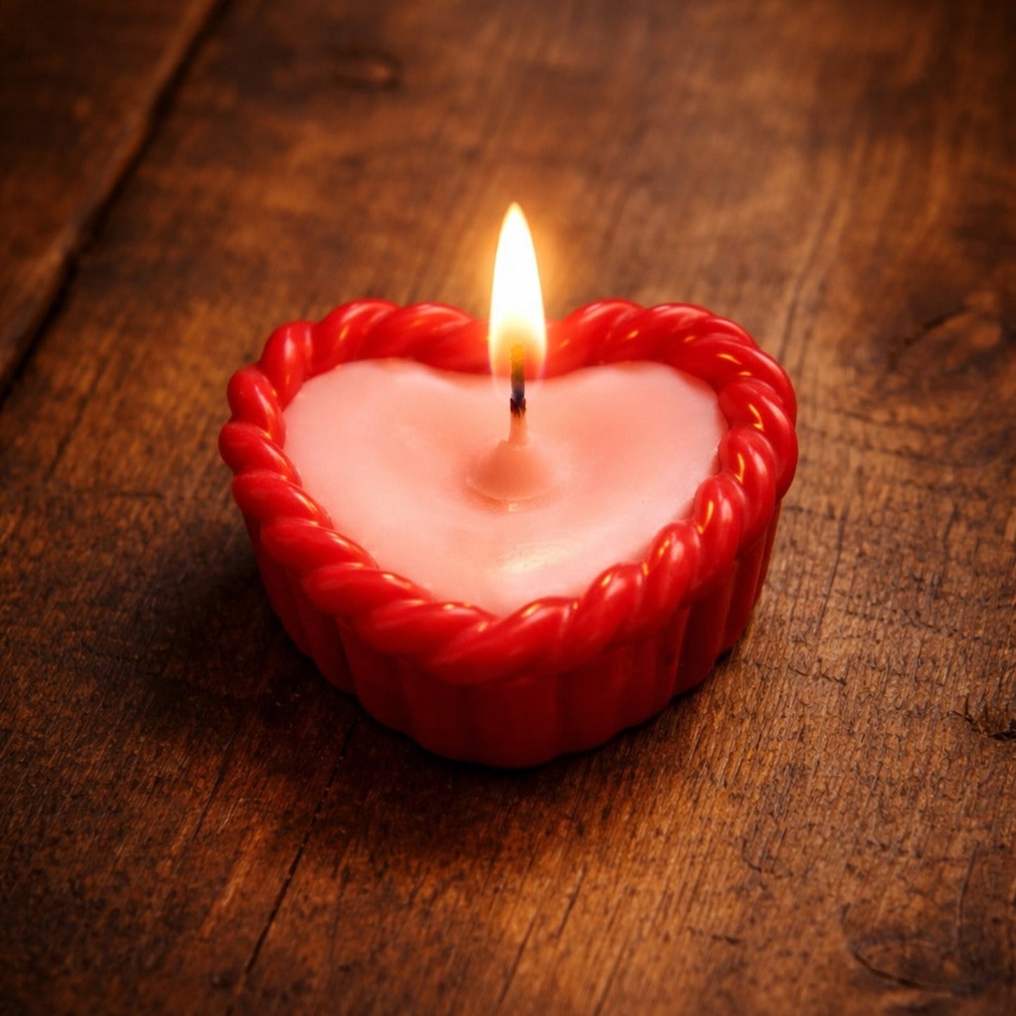 Heart-Shaped Braided Decorative Candle