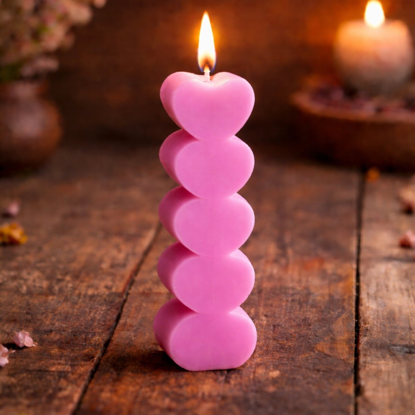 love symbol candles